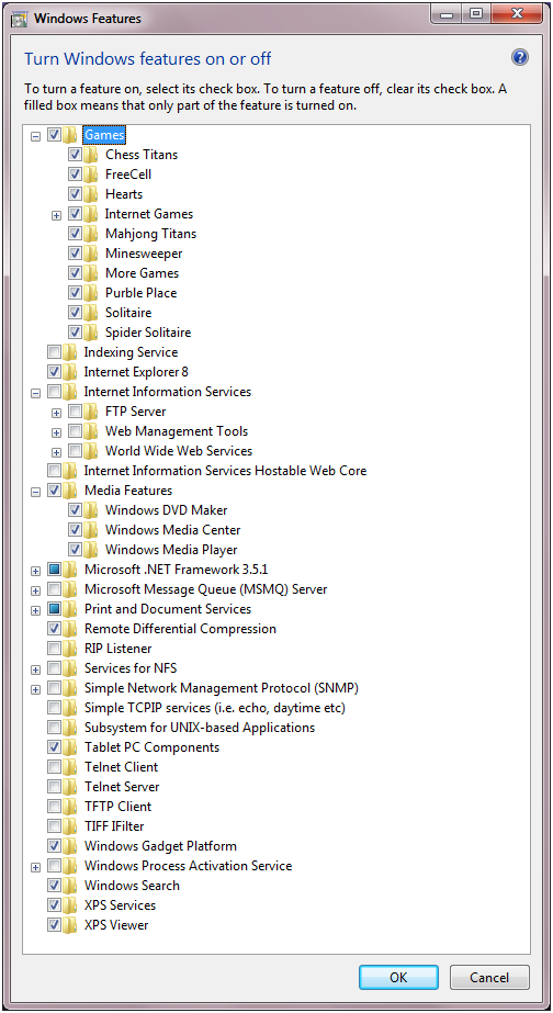 Windows7 letiltható programjai
